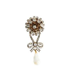 Rhinestone brooch with pearls imagine