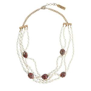Pearl and rhinestone necklace imagine