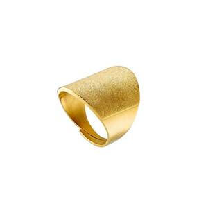 Ring Steel Gold Plated With Sand Effect 56 imagine