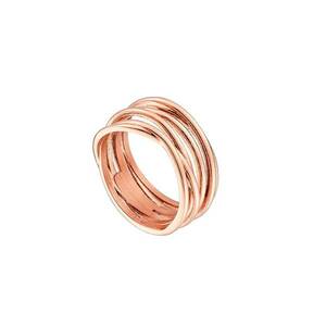 Ring Steel Rose Gold With Sand Effect 56 imagine