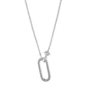 Clip Necklace Metallic Silver 01L15-01242 imagine