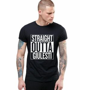Tricou negru barbati - Straight Outta Giulesti imagine