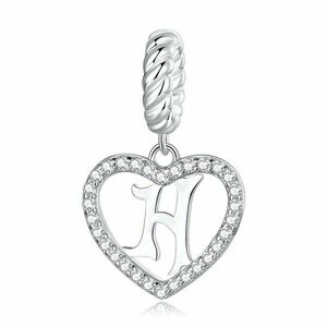 Talisman din argint Heart Letter H imagine