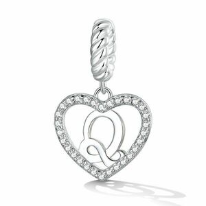 Talisman din argint Heart Letter Q imagine