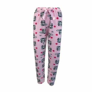 Pantaloni pijama dama, Univers Fashion, polar, roz deschis cu imprimeu gri si roz, XL imagine