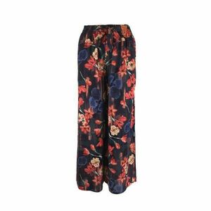 Fusta-pantalon, Univers Fashion, albastru cu imprimeu floral rosu, 2 buzunare, M imagine