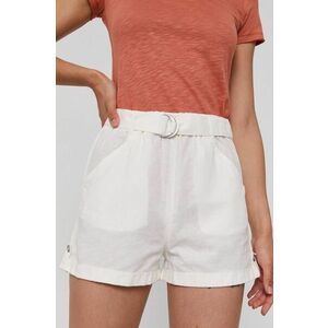 United Colors of Benetton Pantaloni scurți femei, culoarea alb, material neted, medium waist imagine