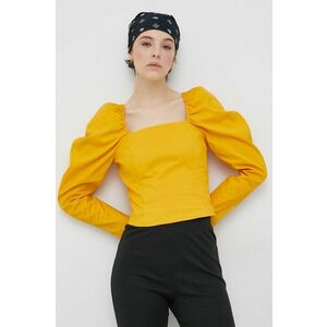 Levi's Bluză femei, culoarea galben, material neted imagine