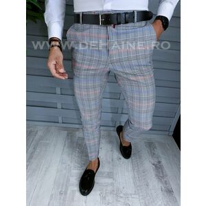 Pantaloni barbati eleganti regular fit gri in carouri B1561 B6-5.2 / 19-1 e ~ imagine