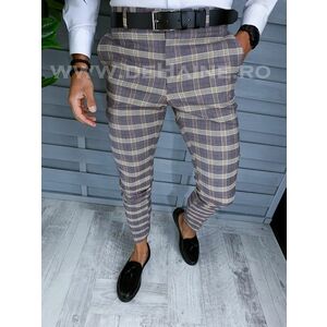 Pantaloni barbati eleganti regular fit in carouri B1553 B6-5.1 / 18-3 E~ imagine