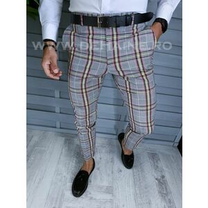 Pantaloni barbati eleganti in carouri gri B1559 B5-2 imagine