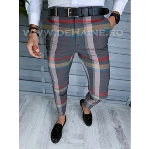 Pantaloni barbati eleganti in carouri gri B1563 B5-4.2 / 65-2 E~ imagine
