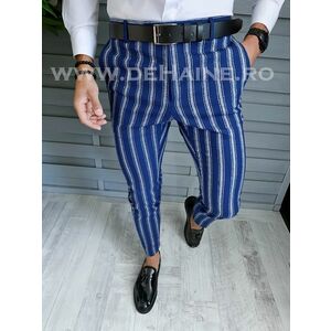 Pantaloni barbati eleganti bleumarin cu dungi B1606 F3-5.2 E 10-5 ~ imagine