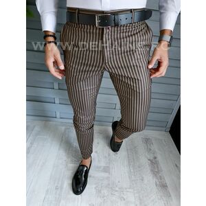 Pantaloni barbati eleganti maro B1749 34-4 E~ imagine