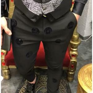 Pantaloni barbati eleganti negri B5728 H5 H6-4* imagine