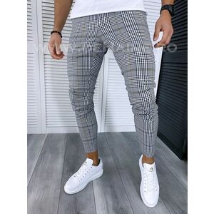 Pantaloni barbati casual regular fit gri in carouri B1640 B4/ E 7-4 imagine
