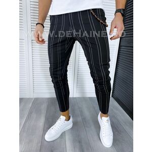 Pantaloni barbati casual regular fit negri in dungi B1704 70-4 E~ imagine
