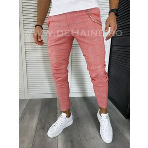 Pantaloni barbati casual regular fit rosii in carouri B1607 B6-2.2 E 5-1 imagine
