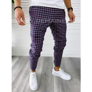 Pantaloni barbati casual regular fit in carouri B1727 10-4 E* imagine