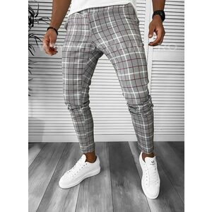 Pantaloni barbati casual regular fit in carouri B7840 2-1 E imagine