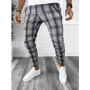 Pantaloni barbati casual regular fit in carouri B7947 8-3 E~ imagine