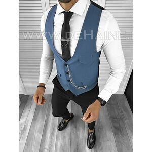 Vesta barbati eleganta slim fit bleu B8175 102-2 E~ imagine