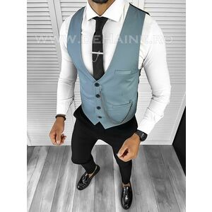 Vesta barbati slim fit albastra B8254 75-4 e imagine