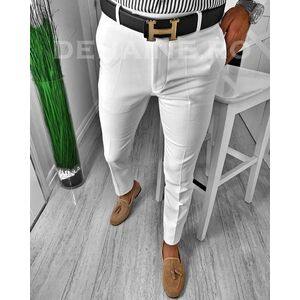 Pantaloni barbati eleganti albi ZR A6688 B13-2 imagine