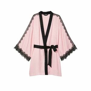 Halat dama Victoria's Secret, Lace Inset Robe, Pink, XS/S INTL imagine