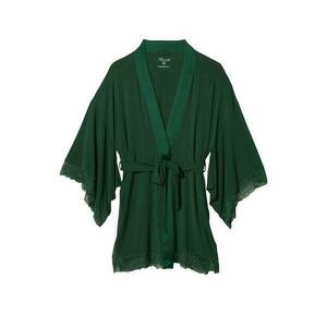 Halat dama Victoria's Secret, Modal Lace-Trim Robe, Verde, XS/S Intl imagine