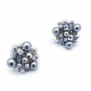 Cercei argintii rotunzi cu perle, Zia Fashion, Little Silver Drops imagine