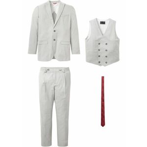 Costum (4piese): sacou, pantaloni, vestă, cravată imagine