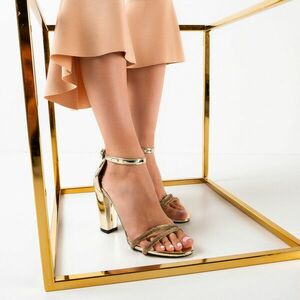 Sandale cu toc Delia Aurii imagine