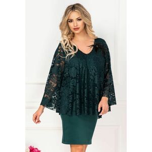 Rochie de ocazie Gina verde cu dantela si accesoriu cu fulgi by InPuff imagine