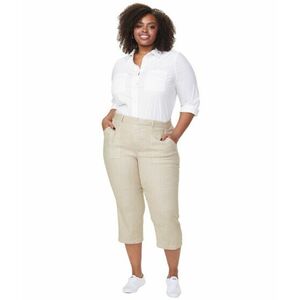 Imbracaminte Femei NYDJ Plus Size Plus Size Utility Pants in Stretch Linen in Feather Feather imagine