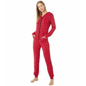 Imbracaminte Femei Kickee Pants One-Piece PJ Jumpsuit with Hood Crimson Penguins imagine