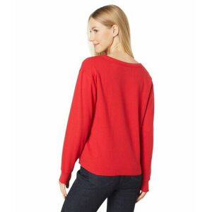 Imbracaminte Femei US POLO ASSN Long Sleeve Solid Crop Thermal Henley Top Racing Red imagine