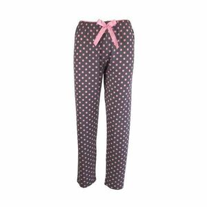 Pantaloni pijama dama, Univers Fashion, gri deschis cu buline roz, 2XL imagine