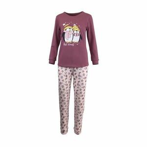 Pijama dama, Univers Fashion, bluza mov inchis si pantaloni roz, 2XL imagine