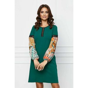 Rochie Moze verde cu maneci orange imagine