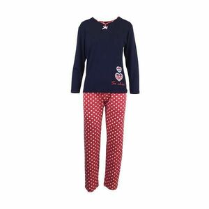 Pijama dama, Univers Fashion, bluza bleumarin si pantaloni rosu, XL imagine