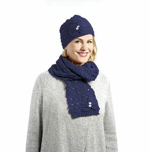 Caciula tricotata Finny - albastru - Mărimea 20 x 23 cm imagine