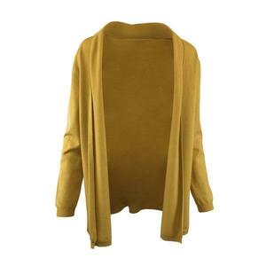 Cardigan tricotat fin, galben mustar, L-XL imagine