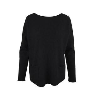 Pulover, Univers Fashion, tricotat, cu 2 buzunare pe fata, negru, L-XL imagine