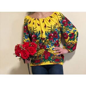 Bluza stilizata cu motive florale Sanziana 15 imagine