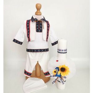 Set Botez Traditional Adi 86 2 piese costumas traditional si lumanare Botez Traditional imagine