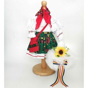 Set Botez Traditional Costum Traditional Fetite Floral 2 - 2 piese costumas si lumanare imagine