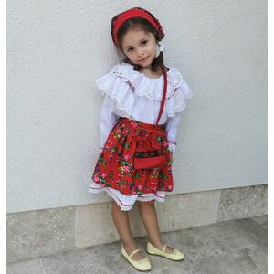 Costum Traditional Fetite 1-8 ani ( rosu ) imagine