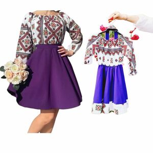 Set rochii stilizate traditional Mama si Fiica 60 imagine