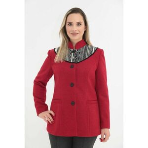 Jacheta din stofa rosie cu motive traditionale imagine